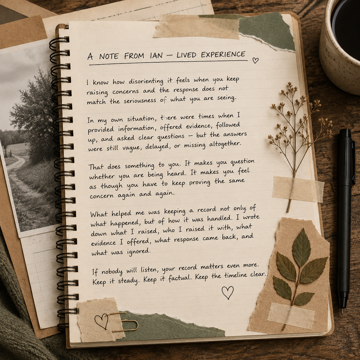 A note from Ian — Lived Experience