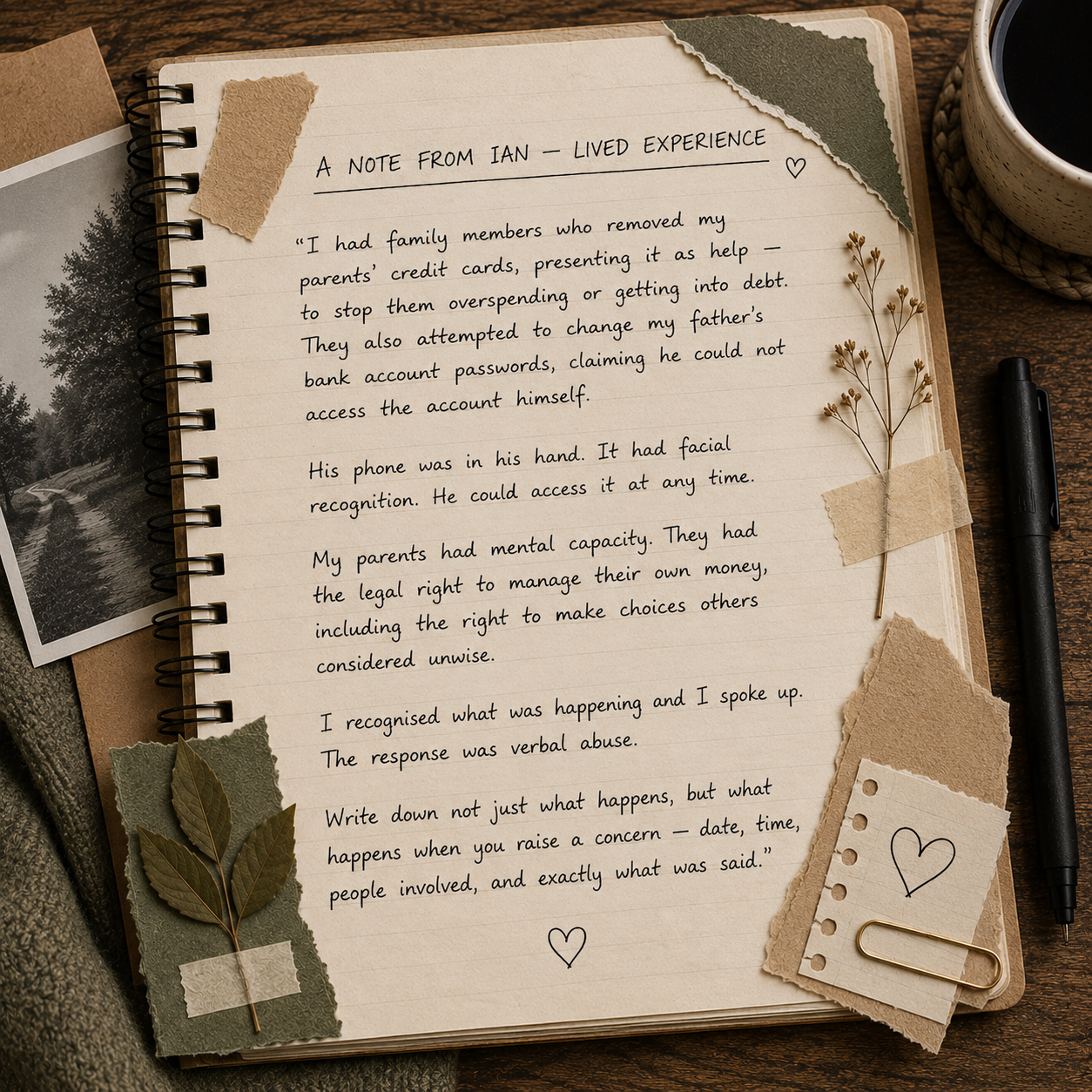 A note from Ian — Lived Experience