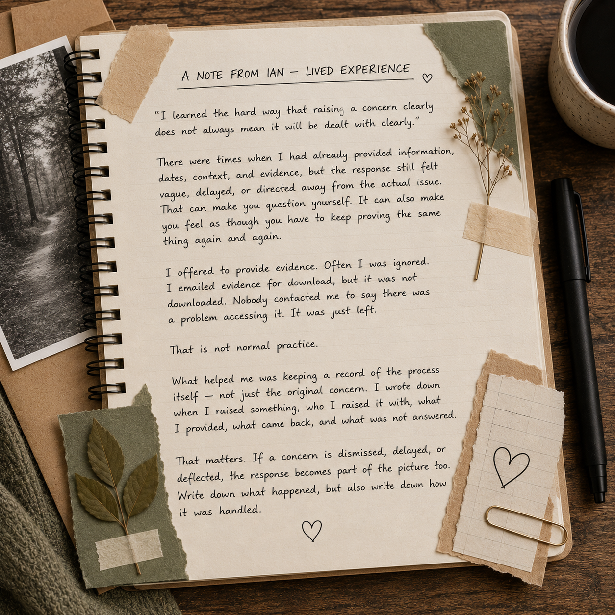 A note from Ian — Lived Experience