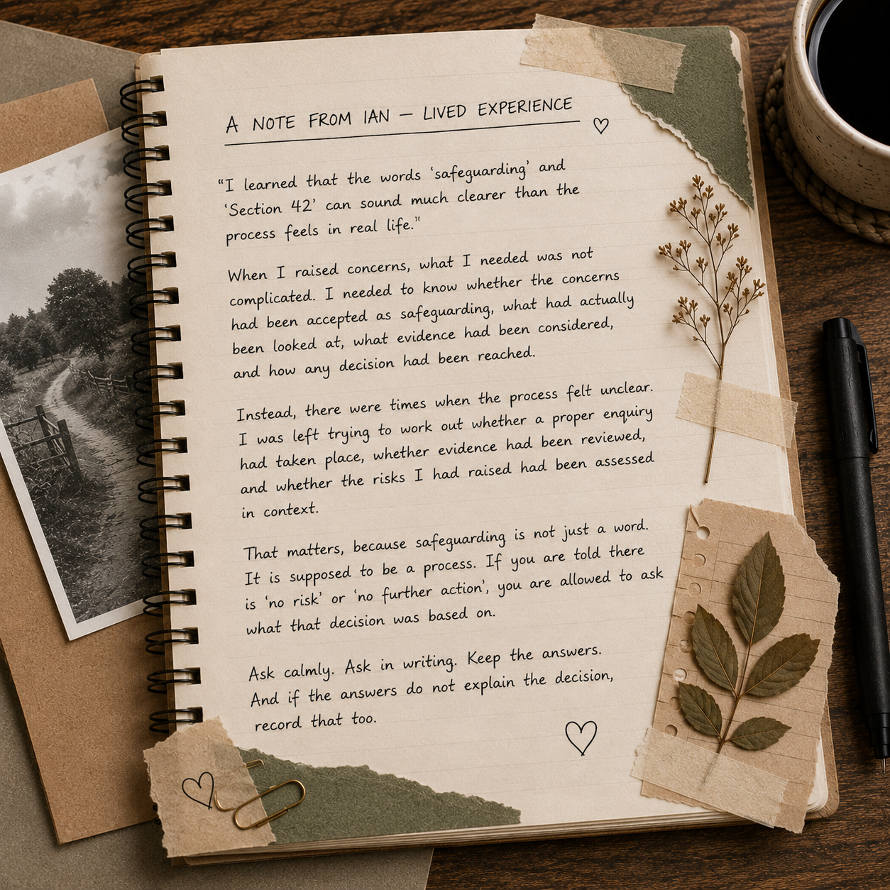 A note from Ian — Lived Experience
