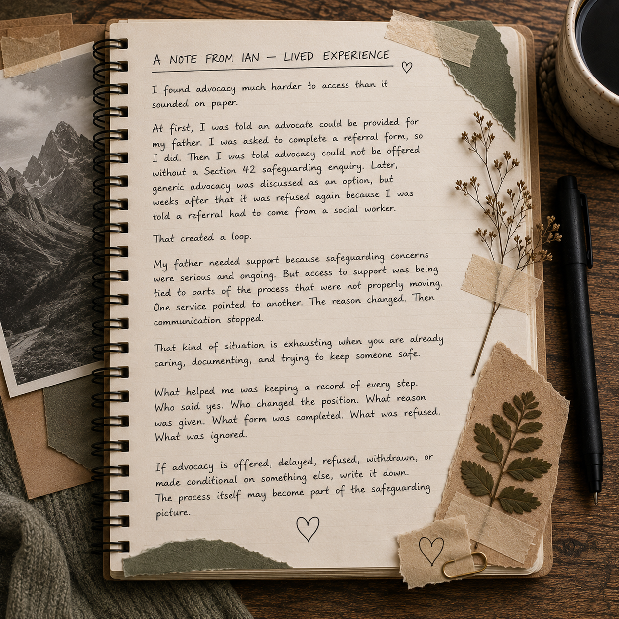A note from Ian — Lived Experience